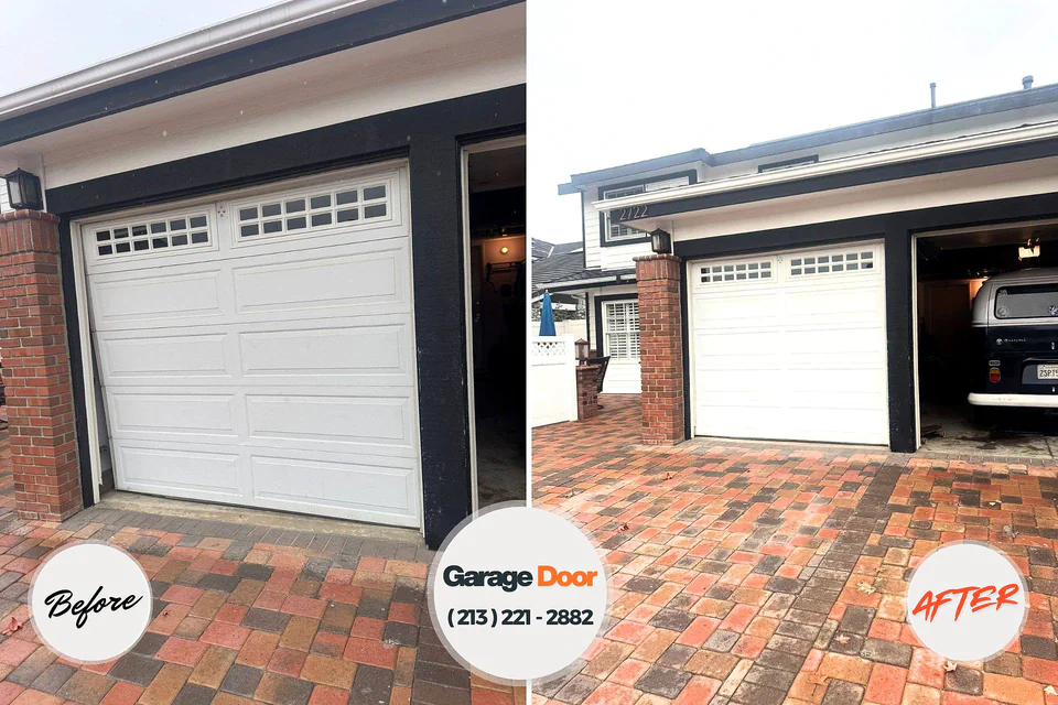 Before and after: garage door repair Chums Corner, MI